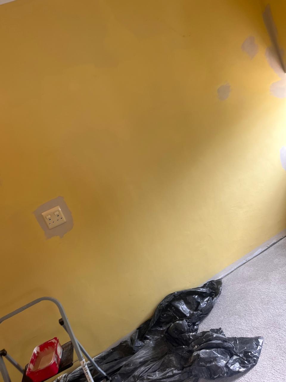 Interior painting in progress